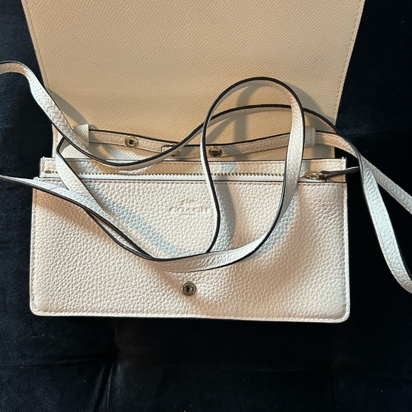 Coach White Leather Clutch with Gold Hardware - Picture 3 of 6